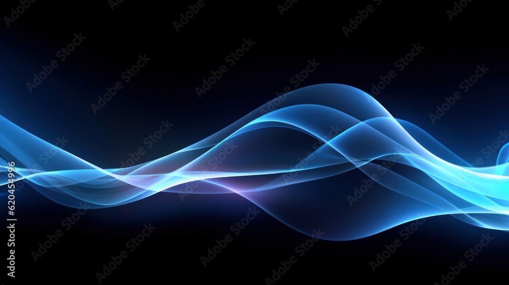 Obraz premium Visualization of sound waves. Abstract futuristic background with colorful glowing neon moving high speed wave lines and bokeh lights. Data transfer concept. Fantastic wallpaper. Generative AI