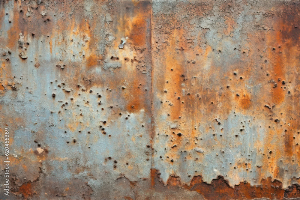 Close-up of rusted or corroded metal surfaces with a gritty texture, creating a grunge aesthetic. Generative AI. Close-up of rusted or corroded metal surfaces with a gritty texture, creating a grunge aesthetic. Generative AI.