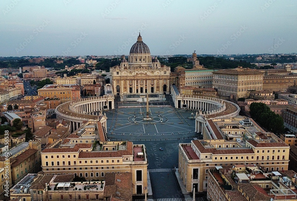 drone photo vatican city, Città del Vaticano italy europe - obrazy, fototapety, plakaty 