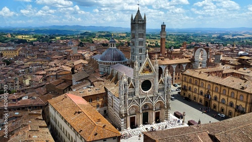 drone photo Siena Cathedral, duomo di Siena italy europe