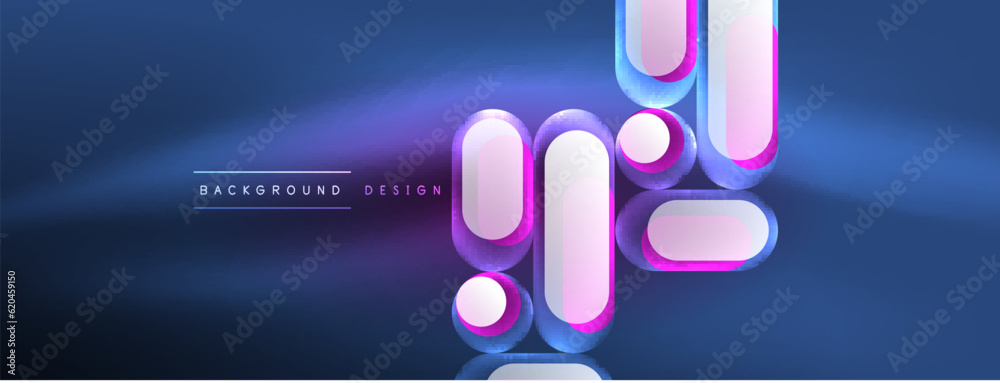 Fototapeta premium Neon circle abstract background. Template for wallpaper, banner, presentation, background