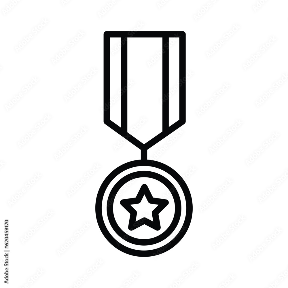Medal badge with star symbol line icon vector. Reward and achievement symbol stock illustration. Youth sport medal badge icon for web or game interface. Prize for championship. Medal badge with star symbol line icon vector. Reward and achievement symbol stock illustration. Youth sport medal badge icon for web or game interface. Prize for championship.