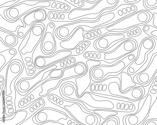 Golf course layout seamless pattern. Top view of vector map outline blueprint.