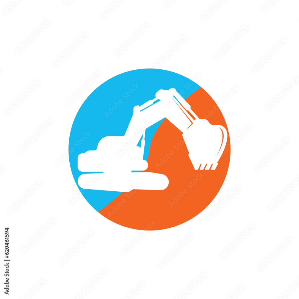 Excavator icon logo vector illustration template design. Excavator icon logo vector illustration template design.