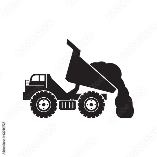 Dump truck icon.vector illustration logo design.
