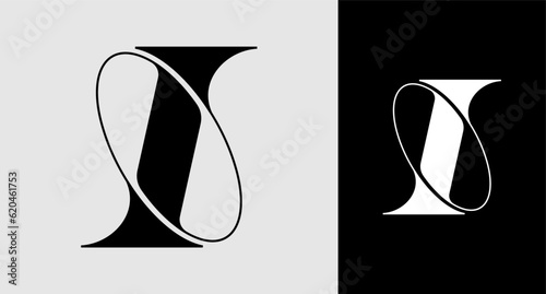 letter I monogram logo elegant editable vector