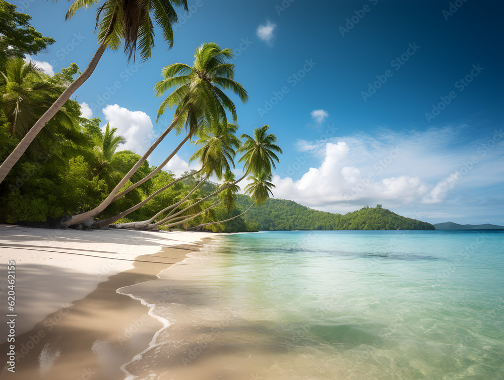 beach with palm trees