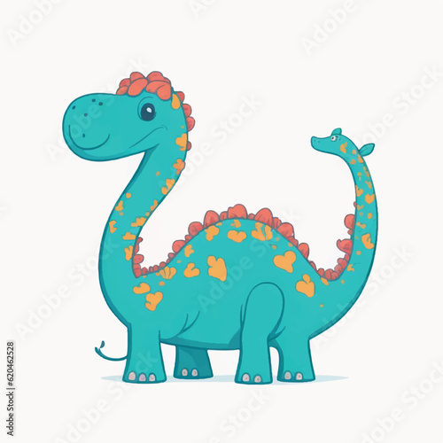 cute brontosaurus cartoon vector © Jacky