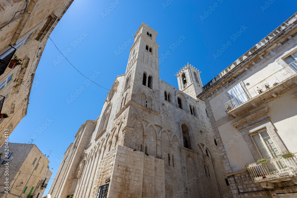 GIOVINAZZO, ITALY, JULY 10, 2022 - The Co-Cathedral of Holy Mary of the Assumption (Santa Maria Assunta) in Giovinazzo, province of Bari, Puglia, Italy