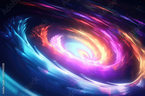 Colorful Neon Spinning Lights Abstract Background