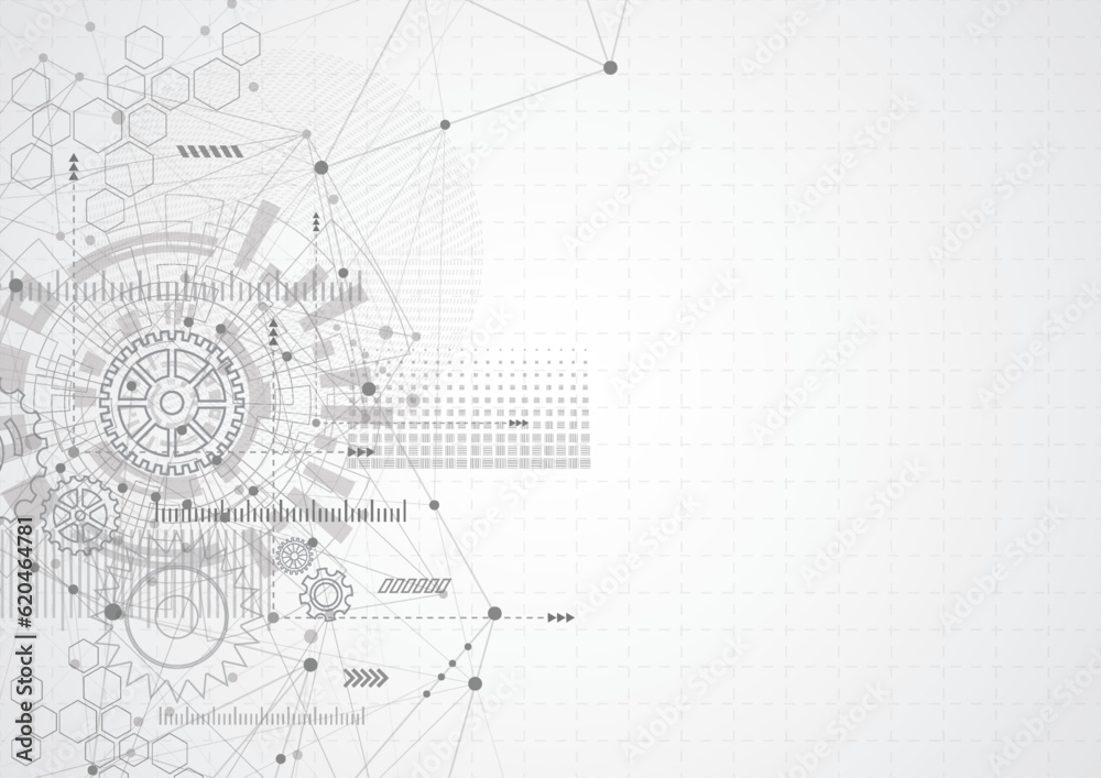 Abstract gear wheel mechanism background. Machine technology. Vector illustration