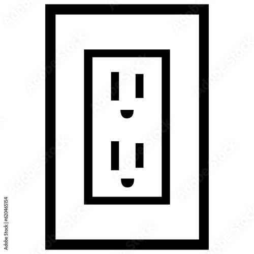Power outlet. white socket. electric outlet icon on white background png