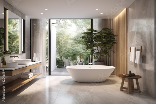 modern bathroom with bathtub