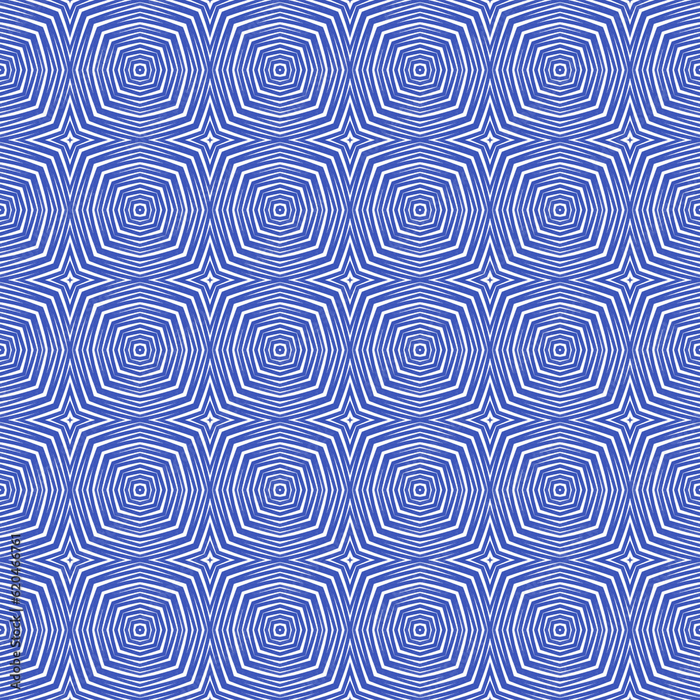 Medallion seamless pattern. Indigo symmetrical Medallion seamless pattern. Indigo symmetrical