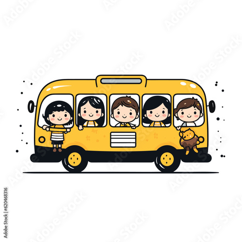 school bus with kids