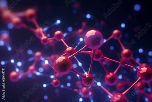 Scientific molecule background. Created with generative Ai technology.