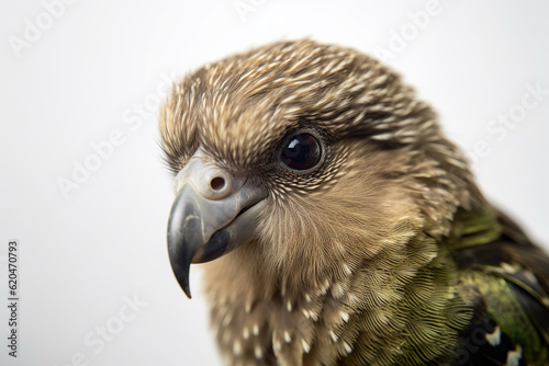 Close-up of Kakapo face, Generative AI photo