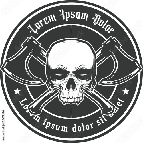 Skull logo axe vector logo