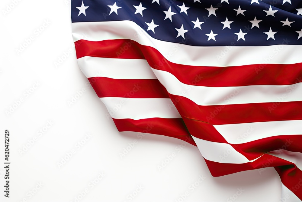 Obraz premium America flag isolated on white background with clipping path