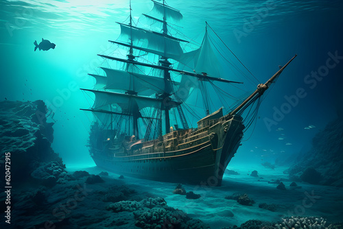 ship in sea by AI