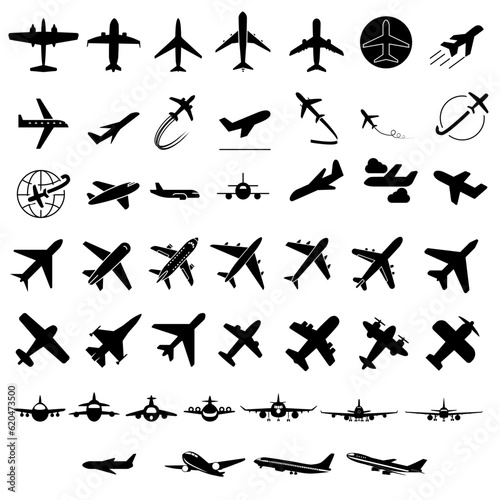 Aircraft icon vector set. airplane illustration sign  collection. plane symbol or logo.