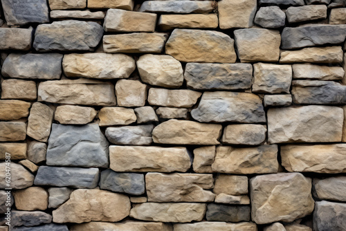 Stone wall or rocks  highlighting the rugged texture and intricate natural patterns. Generative AI.