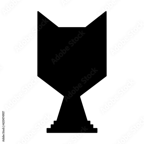 Champion trophy Silhouette in black color