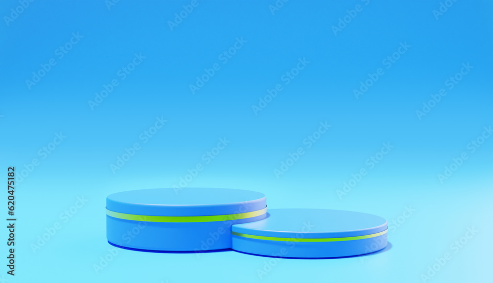 Podium or platform for product display with blue background. 3d rendering Podium or platform for product display with blue background. 3d rendering