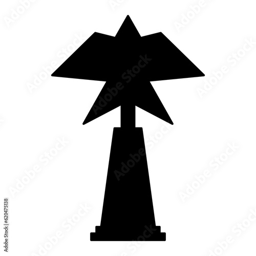 Champion trophy Silhouette in black color
