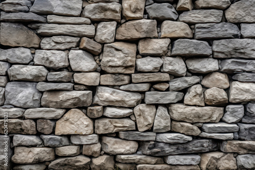 Stone wall or rocks  highlighting the rugged texture and intricate natural patterns. Generative AI.