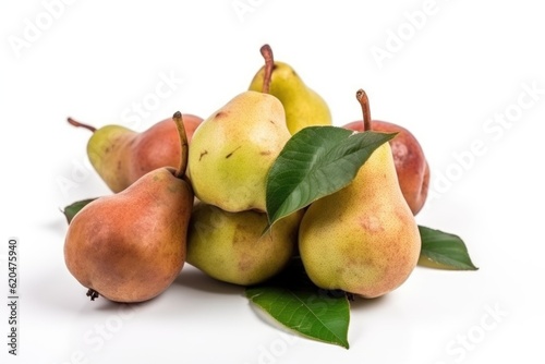 Pile of pears isolated on white background