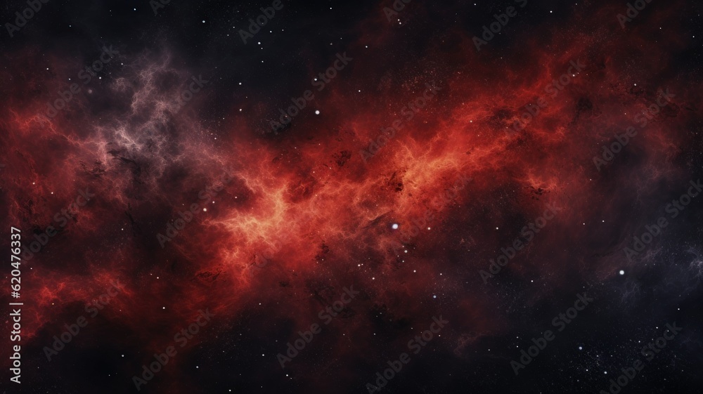 Red and Black Gradient Abstract Galaxy Background Texture. Generative AI illustration.