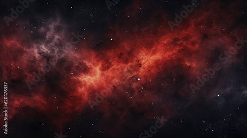 Red and Black Gradient Abstract Galaxy Background Texture. Generative AI illustration.