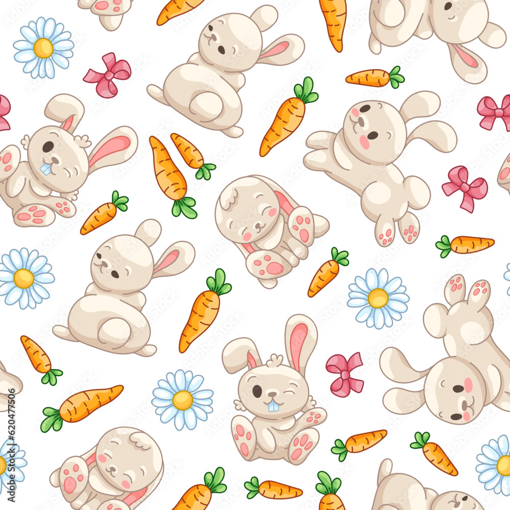 Hare Cute Character Seamless Pattern Hare Cute Character Seamless Pattern