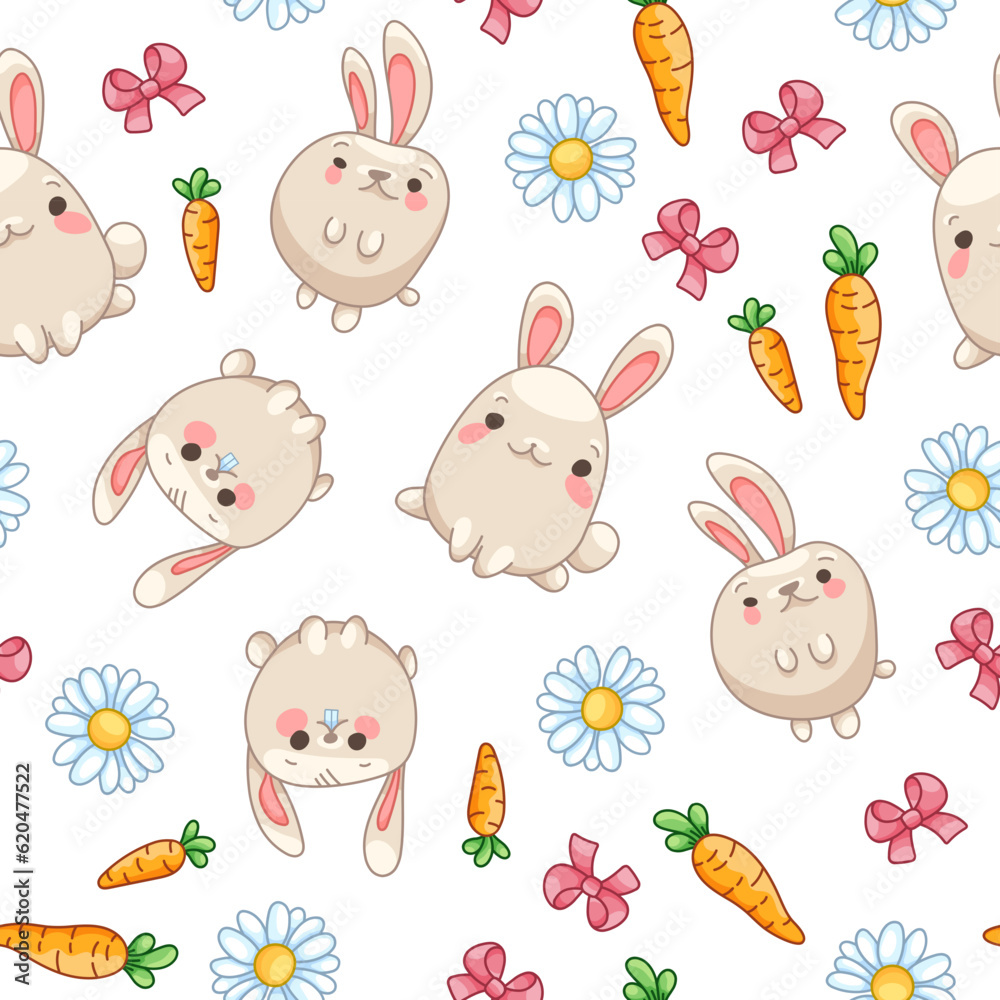 Hare Cute Character Seamless Pattern Hare Cute Character Seamless Pattern