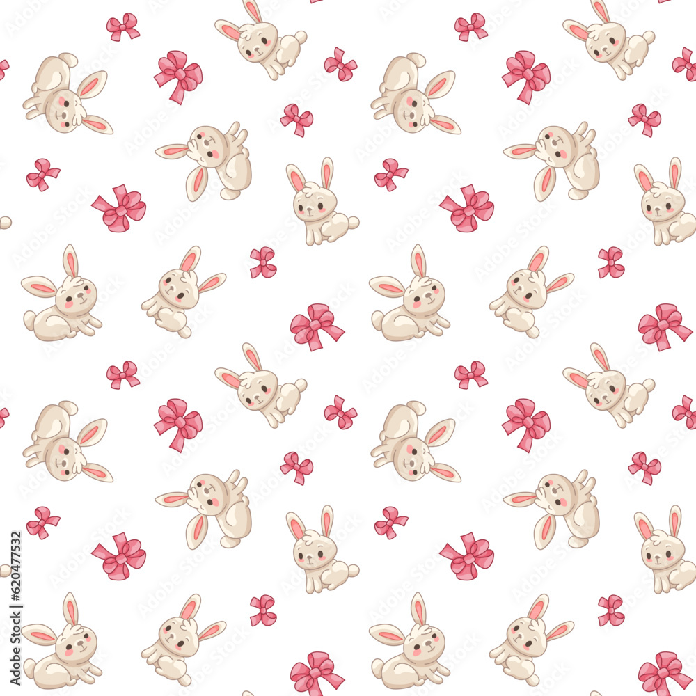Hare Cute Character Seamless Pattern