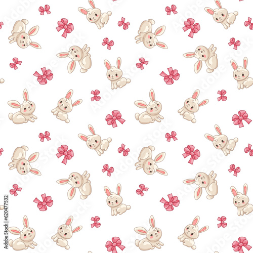 Hare Cute Character Seamless Pattern
