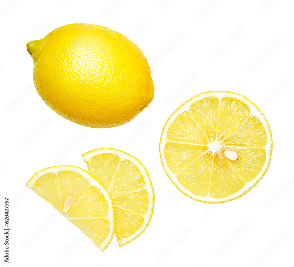 Set of fresh lemon isolated