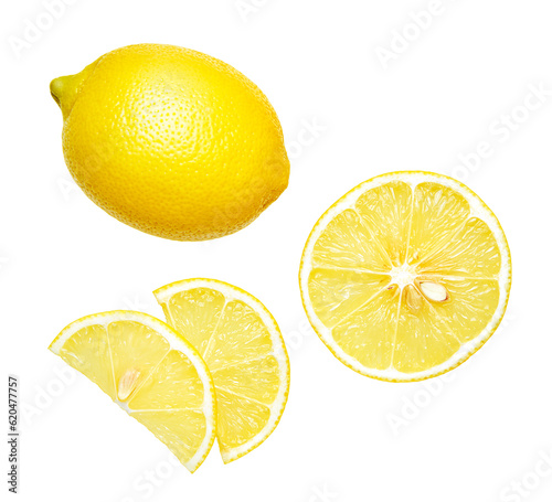 Set of fresh lemon isolated
