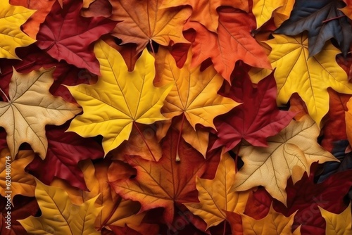 Colorful maple leaves texture