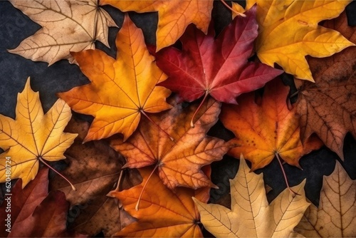 Colorful maple leaves texture