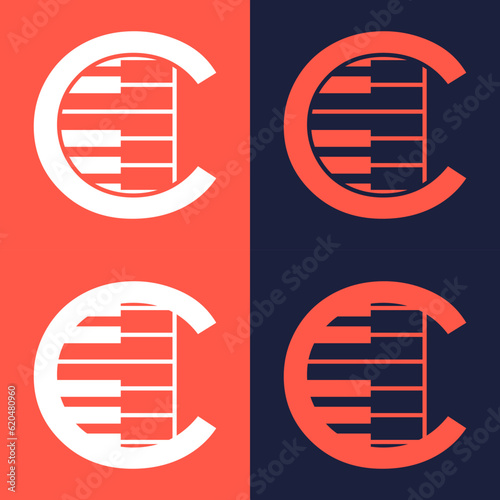 An illustration of the letter "C" in the shape of a musical note melody used for branding, brand identity, logo design, vector, business, and company.