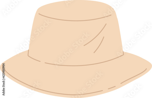 Summer hat vector illustration. Panama on white background.