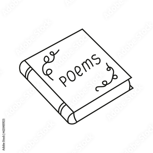 Vector illustration art book writer in doodle style