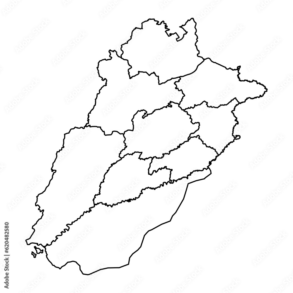 Punjab province map, province of Pakistan. Vector illustration.