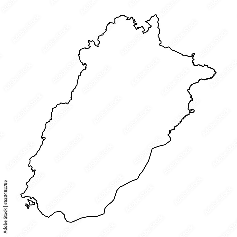 Punjab province map, province of Pakistan. Vector illustration.