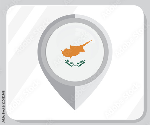 Cyprus Circle Glossy Pride Flag Icon 