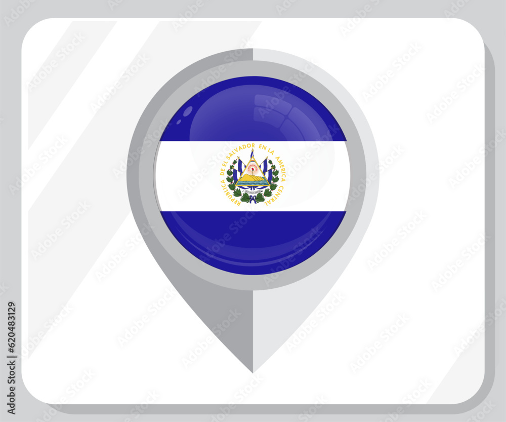 Fototapeta premium El Salvador Circle Glossy Pride Flag Icon