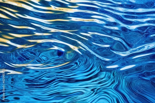 Intricate patterns formed by water ripples in a serene pool or pond, showcasing the beauty and complexity of nature's artistry. Generative AI. 