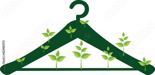 Photos coathanger with green plants concept for sustainable fashion
